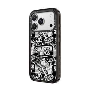 CASECASE X Stranger Things Logo Colle Case Black Edge Clear Hard Từ Hút Tác Động Dành Cho Apple IPhone 12 13 14 15 16 17 Pro Max Air Plus Có Hộp