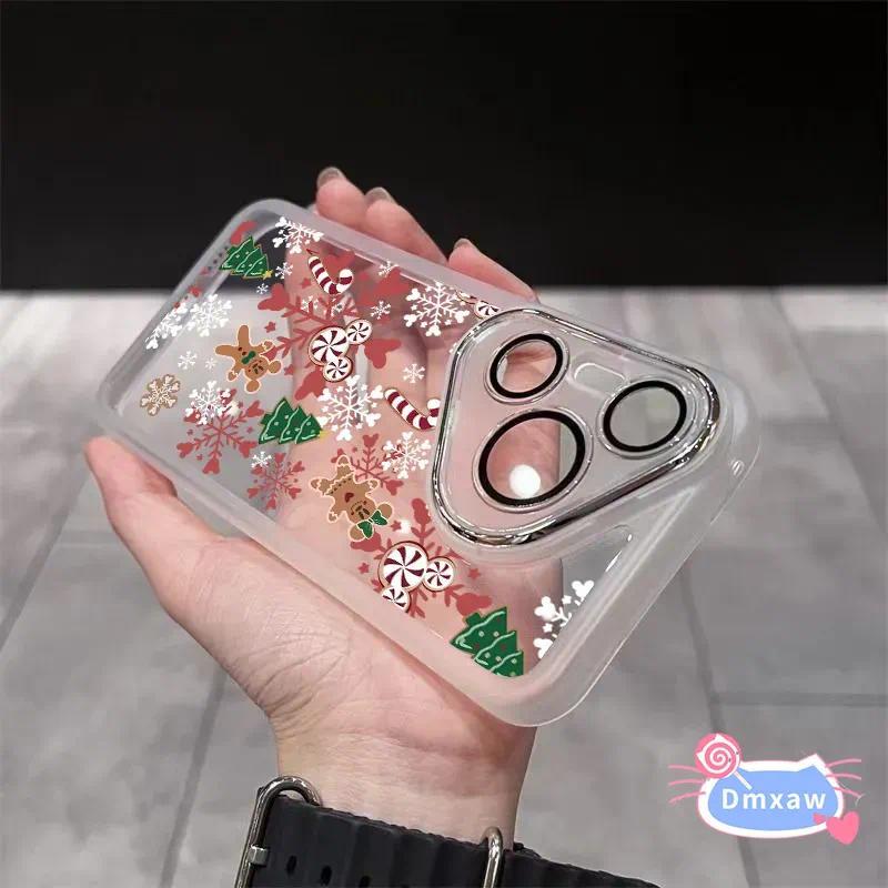 Ốp Điện Thoại Cây Giáng Sinh Bông Tuyết Dễ Thương Cho Samsung Galaxy S25 Edge S24 S23 S22 S21 S20 Plus Lite FE Note 20 Ultra S25 + S24 + 5G 4G Vỏ Hoa Ống Kính Kính Kính Chống Sốc Vỏ Cứng
