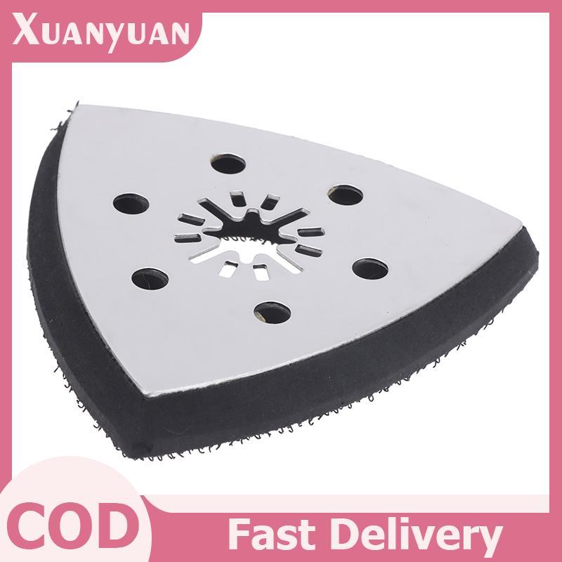 XUAN 90mm Tấm chà nhám hình tam giác 6 lỗ Phát hành nhanh Lưỡi cưa cát hình tam giác đa năng để đánh bóng chế biến gỗ Mài chà nhám VN