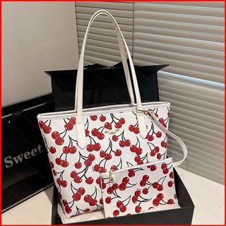 GC2 Túi Tote In Hình Bướm Anh Đào Thời Trang Dành Cho Nữ Túi Đeo Vai Dung Tích Lớn Có Túi Nhỏ CG2