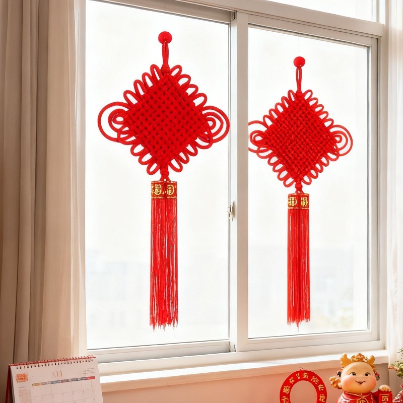 Mặt dây chuyền nút thắt nhung cổ điển may mắn Trung Quốc - Đồ trang trí thiết lập cảnh lễ kỷ niệm tân gia cao cấp
