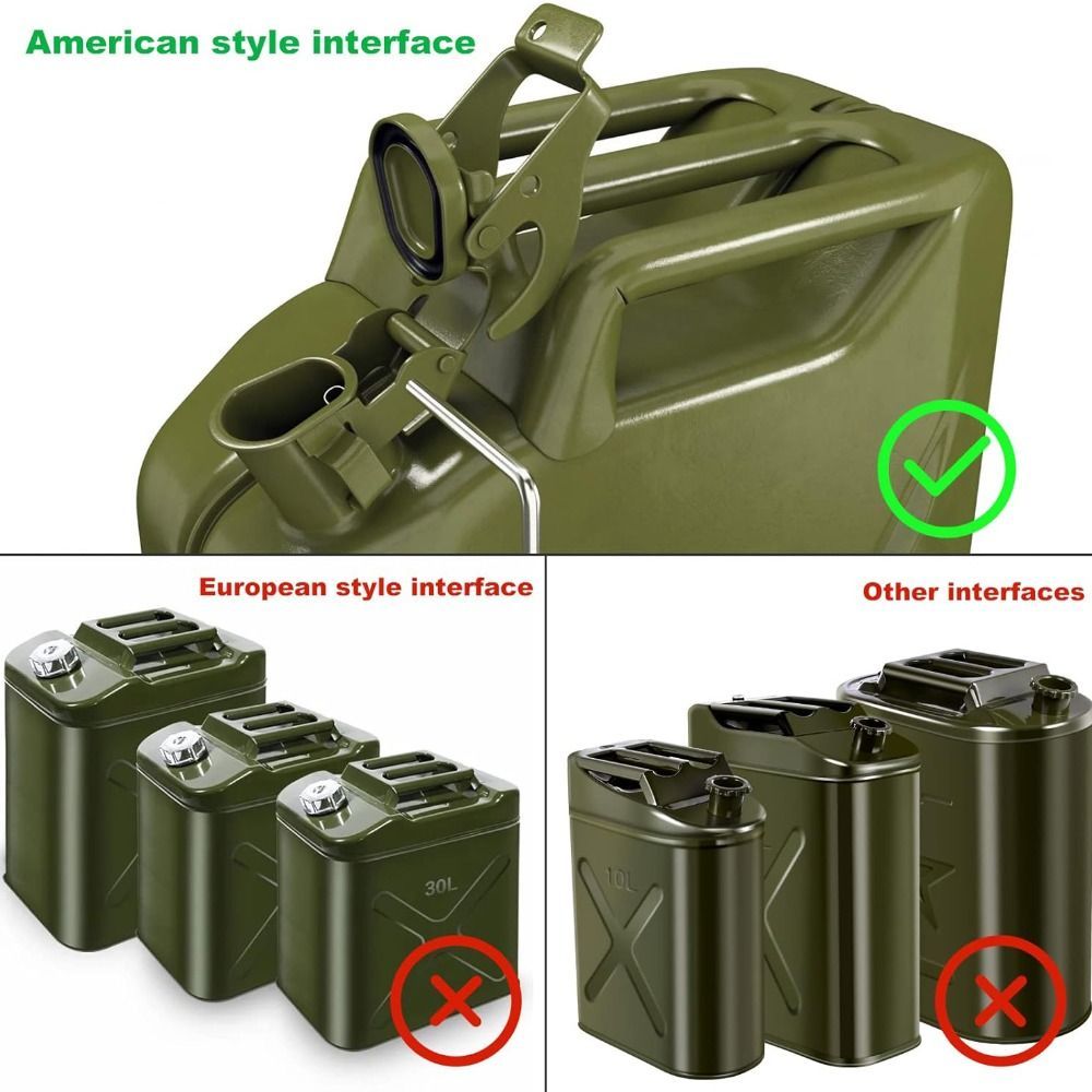 FANIELLAPOWELL Jerry Can Spout, Lon 5L / 10L / 20L Vòi phun linh hoạt Đổ thùng dầu, Vòng đệm cao su chống rò rỉ khẩn cấp Phụ kiện ô tô