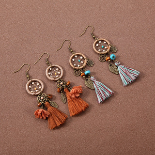 Bông tai handmade bohemian dài phong cách dân tộc retro đơn giản cá tính phù hợp với phụ nữ