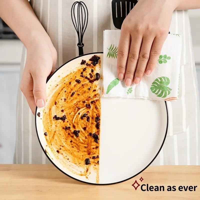 50-800 Tờ Khăn lau bát đĩa nhà bếp Khăn lau / Khăn giấy rửa chén dùng một lần
