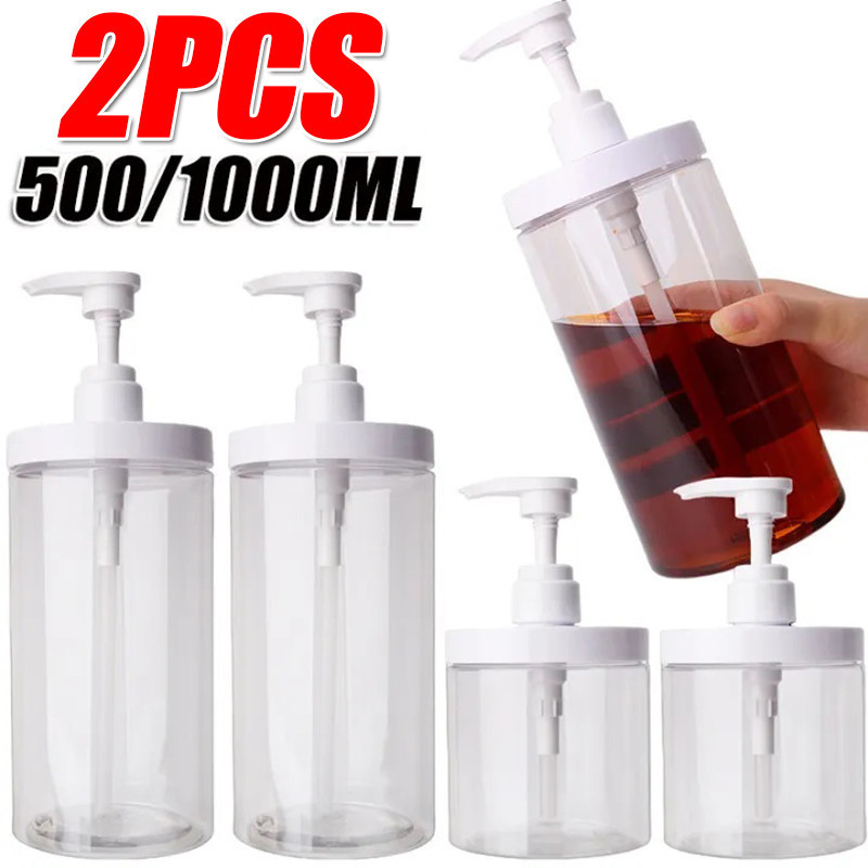 Chai bơm rỗng miệng rộng 500ml / 1000ml / Chai bơm rỗng cho dầu xả dưỡng da