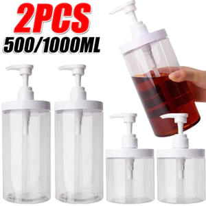 Chai bơm rỗng miệng rộng 500ml / 1000ml / Chai bơm rỗng cho dầu xả dưỡng da