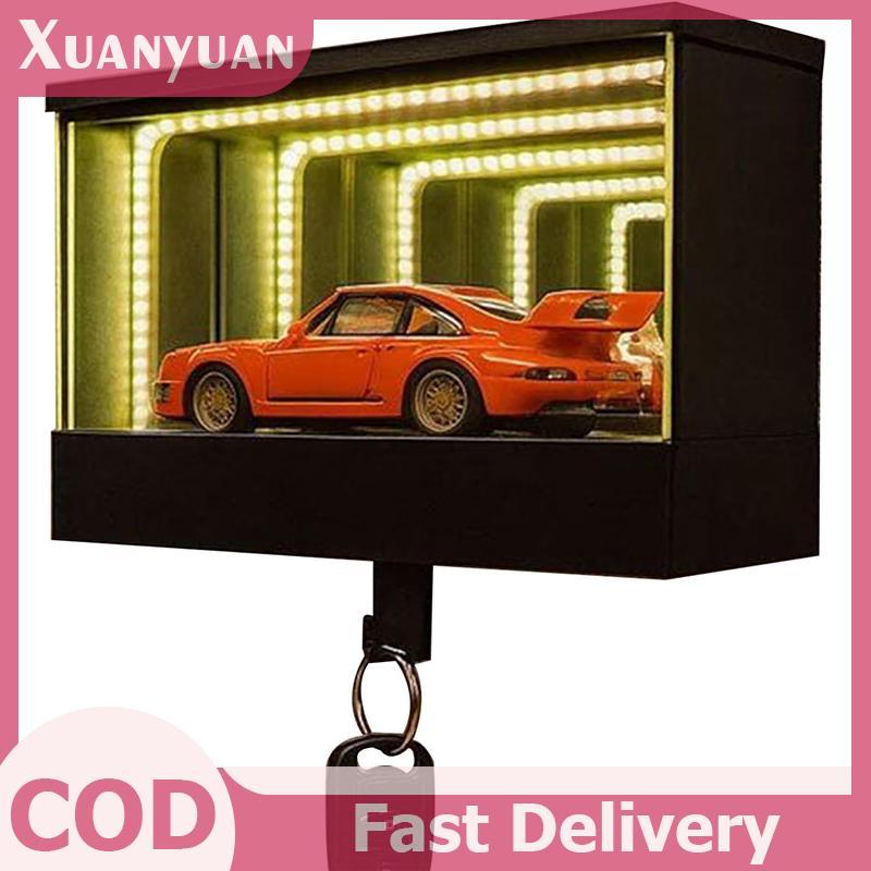 Giá đỡ chìa khóa nhà để xe vô hạn XUAN, Giá đỡ chìa khóa ô tô cửa trước gắn tường có đèn LED, Nhà để xe phát sáng Giá đỡ chìa khóa ô tô VN
