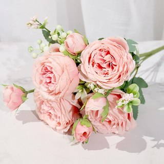 Hoa Giả Lụa Mẫu Đơn Hồng Bó Cao Cấp Trang Trí Nhà Cửa Decor Phòng Khách Để Bàn Tiệc Cưới Đạo Cụ Chụp Ảnh Đẹp Như Thật Vintage Quà Tặng Thẩm Mỹ Sang Trọng Phụ Kiện Nội Thất Cành 30cm Tự Nhiên Bền Màu Cô Dâu Sinh Nhật