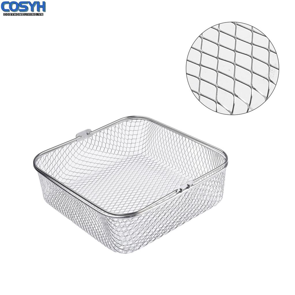 <cosyh>Air Fryer Basket 304 Stainless Steel 5.8QT 6QT Air Fryer 8.19*8.19*2.8 IN