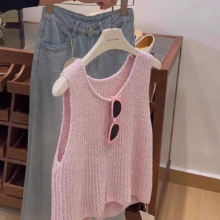 Áo Vest Không Tay Chất Lượng Cao Màu Hồng Cho Bé Gái, Thiết Kế Niche, Phong Cách Cơ Bản Sang Trọng