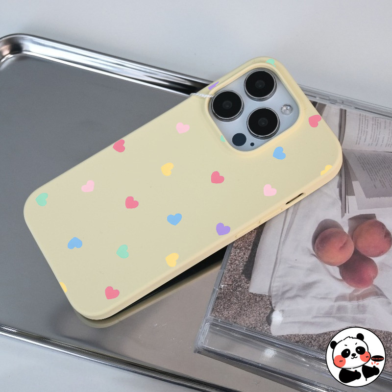 Ốp Điện Thoại Màu Macaron Trái Tim Dễ Thương Cho Redmi Note 15 14 13 12 Turbo 12R 12T Pro Plus RedmiNote15 RedmiNote14 Vỏ Sang Trọng Hoạt Hình Matte Vỏ Kẹo Mềm Chống Sốc