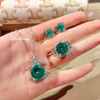 Trang sức phong cách châu Âu mới, thiết kế Double C, cắt zircon cao cấp