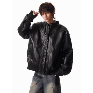 Áo khoác da nam ESEA retro, phong cách xe máy, thiết kế unisex