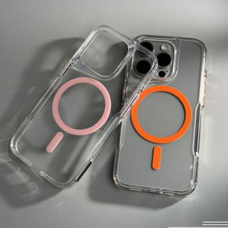 【 Ốp lưng cứng acrylic dày / trong suốt / Cam 】 tương thích cho iPhone 12 13 14 15 16 17pro max