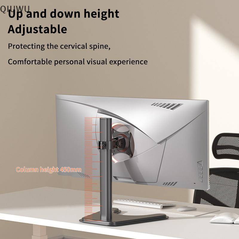 QIUWU Có Thể Điều Chỉnh 14-21 / 24 / 27 / 32 Inch Máy Tính Để Bàn Màn Hình Giá Đỡ Cánh Tay PC Màn Hình Chân Đế LCD LED TV Chuyển Động Toàn Bộ 370 / 450mm.