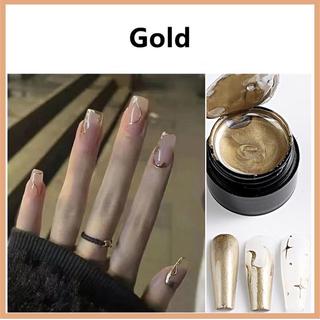 [savemoneyeveryday] Gel vẽ tranh kim loại Chrome Vàng bạc Hoa hồng Hiệu ứng gương sơn móng tay Dây vẽ siêu sáng Sơn móng tay nghệ thuật kiểu Pháp [vn]