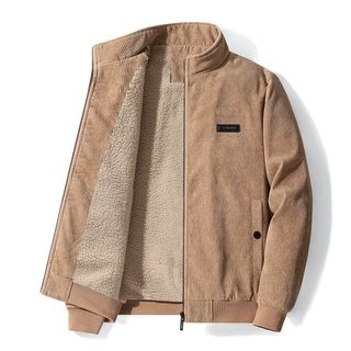 Áo khoác nam phong cách Harajuku Nhật Bản, chất liệu cotton và lông cừu dày, phù hợp cho mùa lạnh