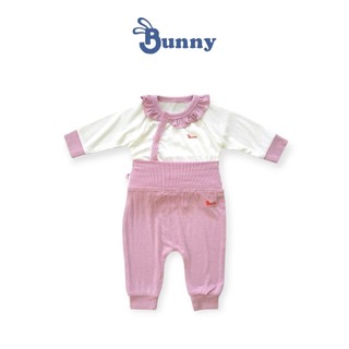 Bộ cúc chéo quần cạp cao Bunnybaby chất thun tăm lụa mềm mại cho be 0-12M