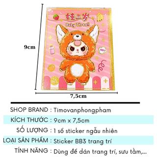 Sổ Sticker Quyển Hình Dán Cute Baby Labu Hoạt Hình Dễ Thương Timo ST122