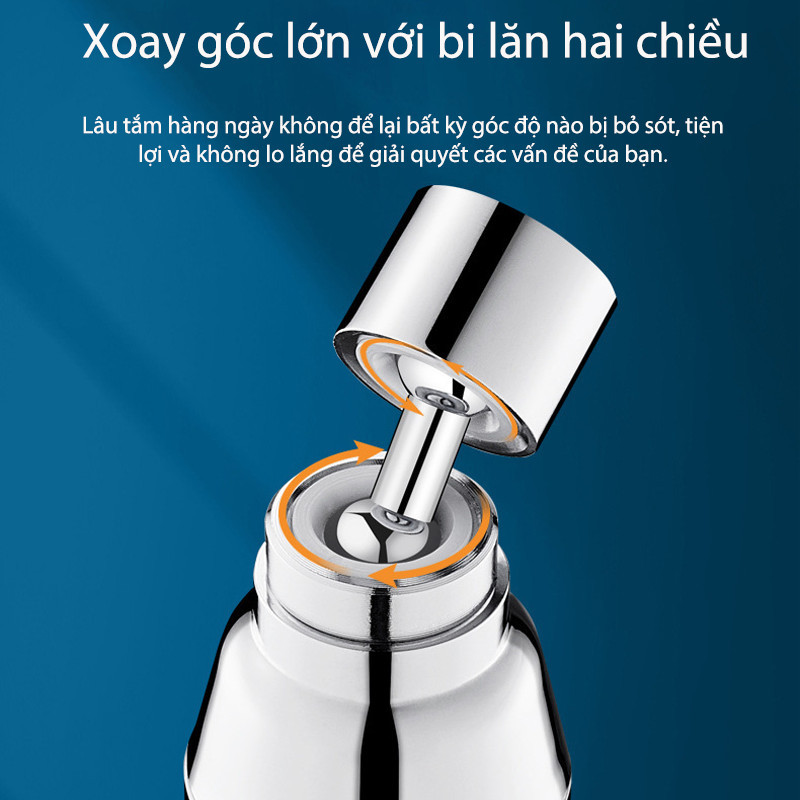 Đầu Vòi Inox 304 Đa Năng, chất liệu đồng thau và thân thựa ABS cao cấp, 3 Chế Độ Xả Nước