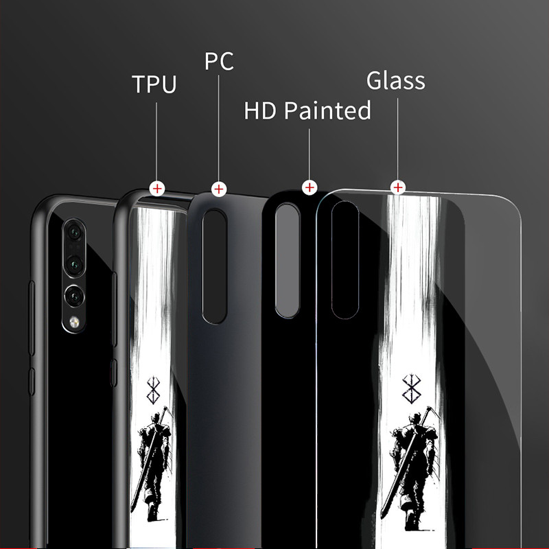 Berserk Guts 13 Vỏ Điện Thoại Kính Cho IPhone 16 15 14 13 12 11 Pro XR XS Max Plus Mini X XR 8 7 6s SE2 / 3