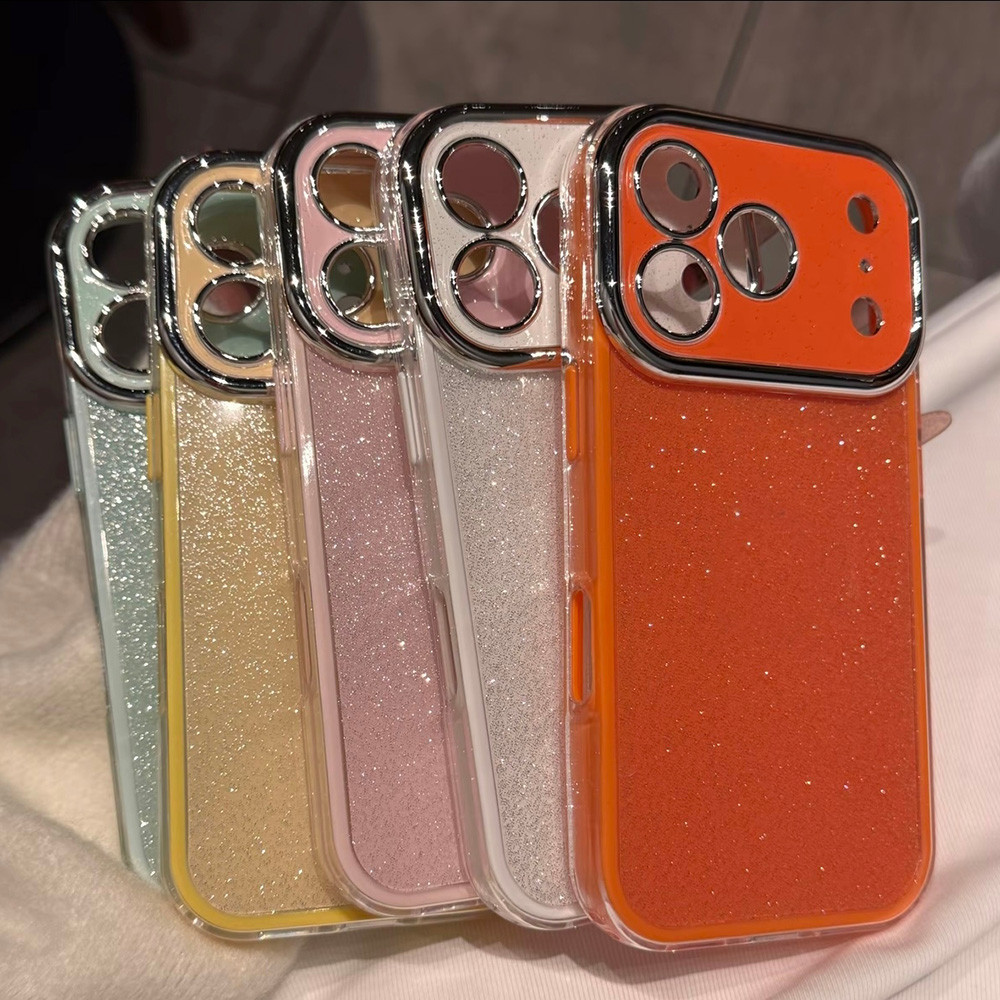 Ốp điện thoại Acrylic mạ long lanh 2 ni 1 cho iPhone 17 Pro Max 17 Air 16 Plus 15 14 13 12 11 Vỏ bảo vệ chống sốc