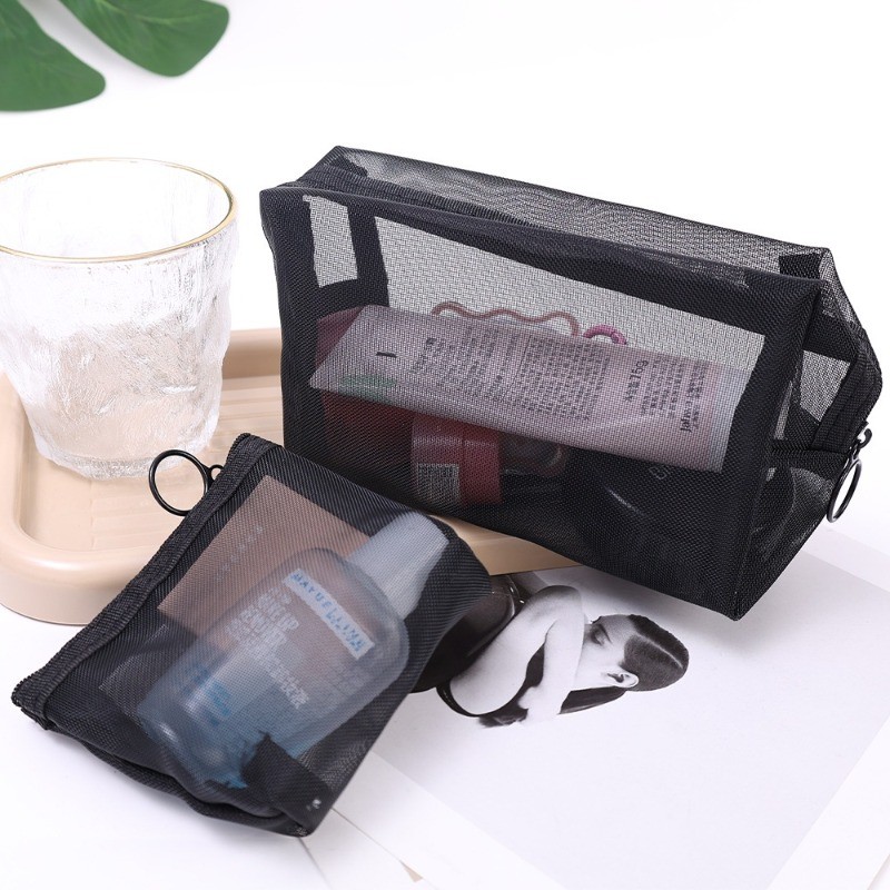 1 / 3 Túi Đựng Mỹ Phẩm Lưới Đen / Túi Bảo Quản Du Lịch Di Động / Sinh Viên Văn Phòng Phẩm Tổ Chức