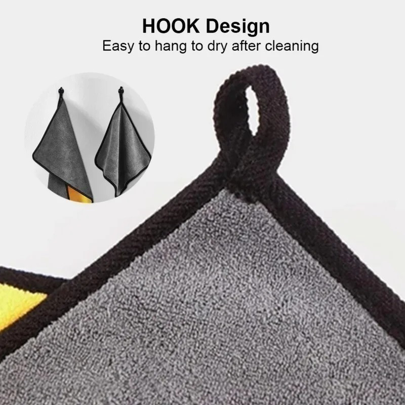 5 / 10 Chiếc Khăn Lau Giặt Siêu Thấm Hút / Khăn Microfiber Ô Tô Hai Mặt Cho Dụng Cụ Đánh Bóng Tự Động