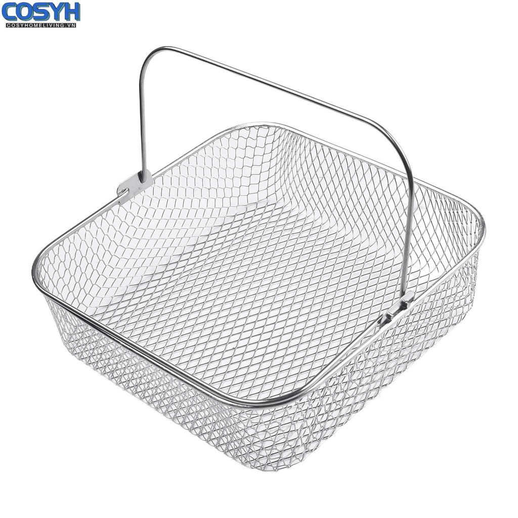 <cosyh>Air Fryer Basket 304 Stainless Steel 5.8QT 6QT Air Fryer 8.19*8.19*2.8 IN