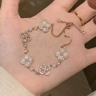 Vòng tay bạc cỏ bốn lá - Quà tặng sinh nhật phong cách Hàn Quốc