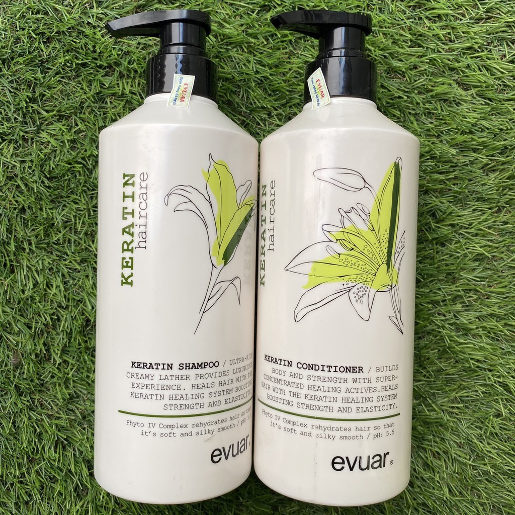 Dầu gội xả cao cấp cực mềm mượt tóc Keratin Evuar 758mlx2 [ MK ]