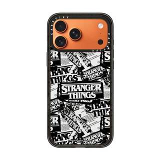 CASECASE X Stranger Things Logo Colle Case Black Edge Clear Hard Từ Hút Tác Động Dành Cho Apple IPhone 12 13 14 15 16 17 Pro Max Air Plus Có Hộp