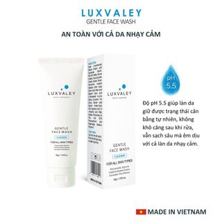SỮA RỬA MẶT SÁNG DA NGỪA MỤN LUXVALEY GENTLE FACE WASH 50G CHIẾT XUẤT NIACINAMIDE RAU MÁ