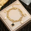 Vòng tay cỏ ba lá bốn lớp thời trang, thép titan mạ vàng 18K bền màu