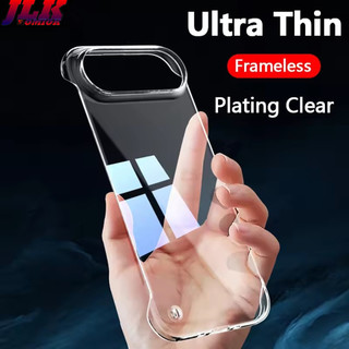 [JLK] Ốp Điện Thoại Trong Suốt Không Khung Mạ Sang Trọng Cho Apple iPhone 17 Pro Max 17 Air 16 15 Plus 16E Bảo Vệ Siêu Mỏng Macro Pore Vỏ PC Cứng