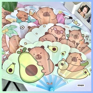 Quạt Tay Cầm Hoạt Hình Xếp Cute Tổng Hợp Mẫu Nhiều Màu Dễ Thương Timo DDQ35