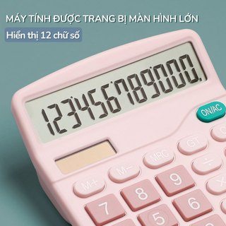 Máy Tính Bỏ Túi mini Cầm Tay , mẫu mã đẹp, chức năng 12 số, sử dụng năng lượng kép, tiện dụng cho công việc văn phòng