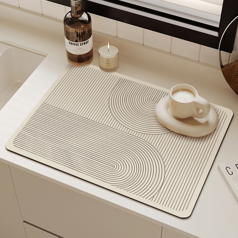 Phong Cách Im Lặng Nhà Bếp Mặt Bàn Thoát Nước Nhanh Khô Thảm Placemat Hộ Gia Đình Chậu Rửa Thấm Hút Thảm Cách Nhiệt Thanh Coaster