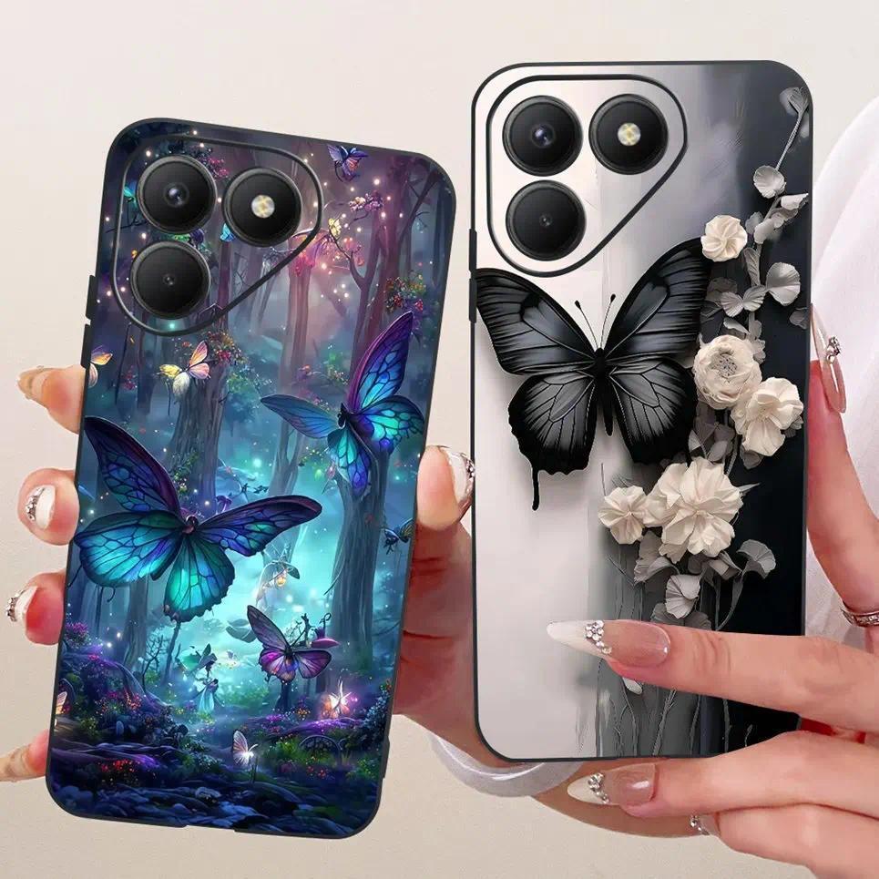 Dành Cho Tecno Pova 7 4G LJ6 / Pova 7 5G LJ7 5G Vỏ Điện Thoại Bướm Hoa Nữ Tính Thời Trang Vỏ Silicon Mềm Mờ Ốp Lưng