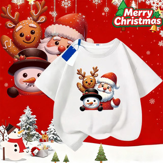 COD✅ (Hồ Chí Minh)DREAMY BABY Áo thun tiệc đội nhóm Giáng sinh sản phẩm mới Áo thun màu đỏ 2026  M258