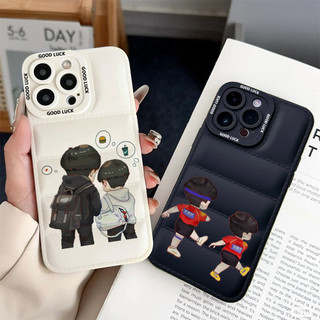 Ốp điện thoại minh họa Shatou vui nhộn cho iPhone 17 / 17Air / 16E / 15 Plus / 14 / 13 / 12 / 11 / Pro Max. Chống sốc rơi. Hộp đựng túi khí kiểu áo khoác silicon lỏng che phủ toàn diện