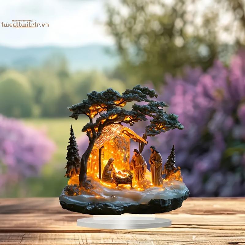 TRTR Mới Sáng Tạo Cây Giáng Sinh Ông Già Noel Acrylic Trang Trí Ngày Lễ VN