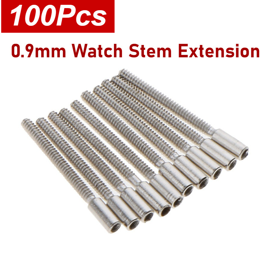 0.9mm Đồng Hồ Thân Nối Dài 100 Chiếc Thép Không Gỉ Đồng Hồ Thân Mở Rộng Cuộn Dây Nối Dài Cực Thanh Thay Thế Phụ Kiện Sửa Chữa