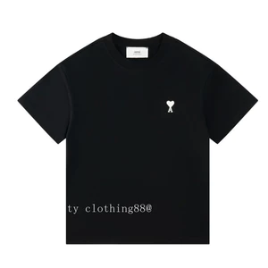 Áo thun cotton cổ tròn thêu trái tim trắng - Chất liệu tốt, sẵn sàng giao ngay