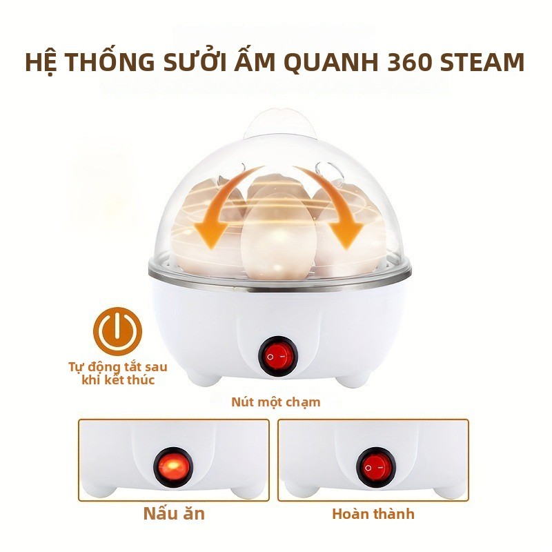 Máy hấp trứng tự động đa chức năng Máy hấp trứng luộc gia đình Súp trứng luộc trứng Dụng cụ tiện dụng Breakf