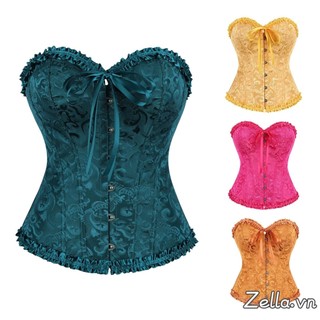 Bustier corset nữ ren bo hem, không tay off-shoulder, chỉnh hình cơ thể