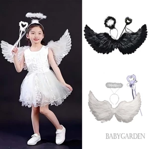 Đôi Cánh Thiên Thần Hào Quang Và Đũa Phép Cổ Tích Cho Trẻ Em / Người Lớn Trang Phục Thiên Thần Lông Vũ Wingsare Cho Đêm Giáng Sinh Halloween