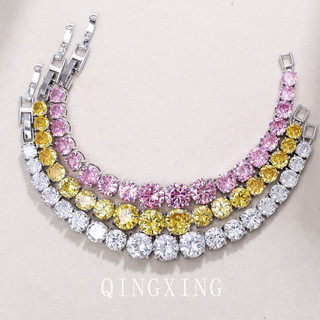 Vòng tay tennis nữ zircon nhiều màu sắc, phong cách châu âu