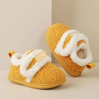 W Mùa Đông Trong Nhà Cho Bé Nhà Dép Cotton Trẻ Em Rễ Quấn Bé Trai Bé Gái Lót Lông Cừu Tiện Lợi Giày Cotton Chống Trơn Trượt Giày Ấm Áp