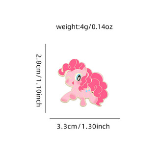 6 Cái / bộ My Little Pony Trâm Cài Huy Hiệu Kim Loại Dễ Thương Học Sinh Túi Chống chói Khóa Trang Trí Pin